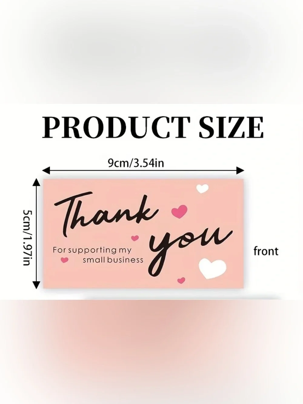 💜 NWT Pink/White Hearts Small Business Thank You Cards (50 Cards)!!